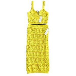 Rachel Zoe yellow crochet set